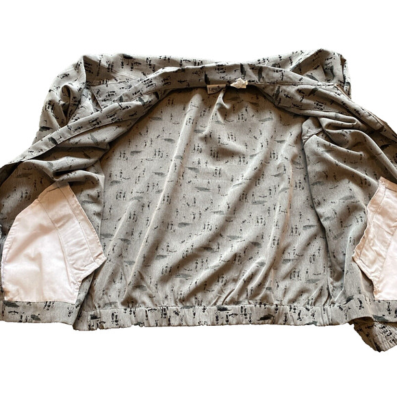 Rare Vintage Line-Up For Sport Golf All Over Print Jacket Bomber Zip Large Grey - Picture 9 of 10